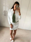 White Button Skirt